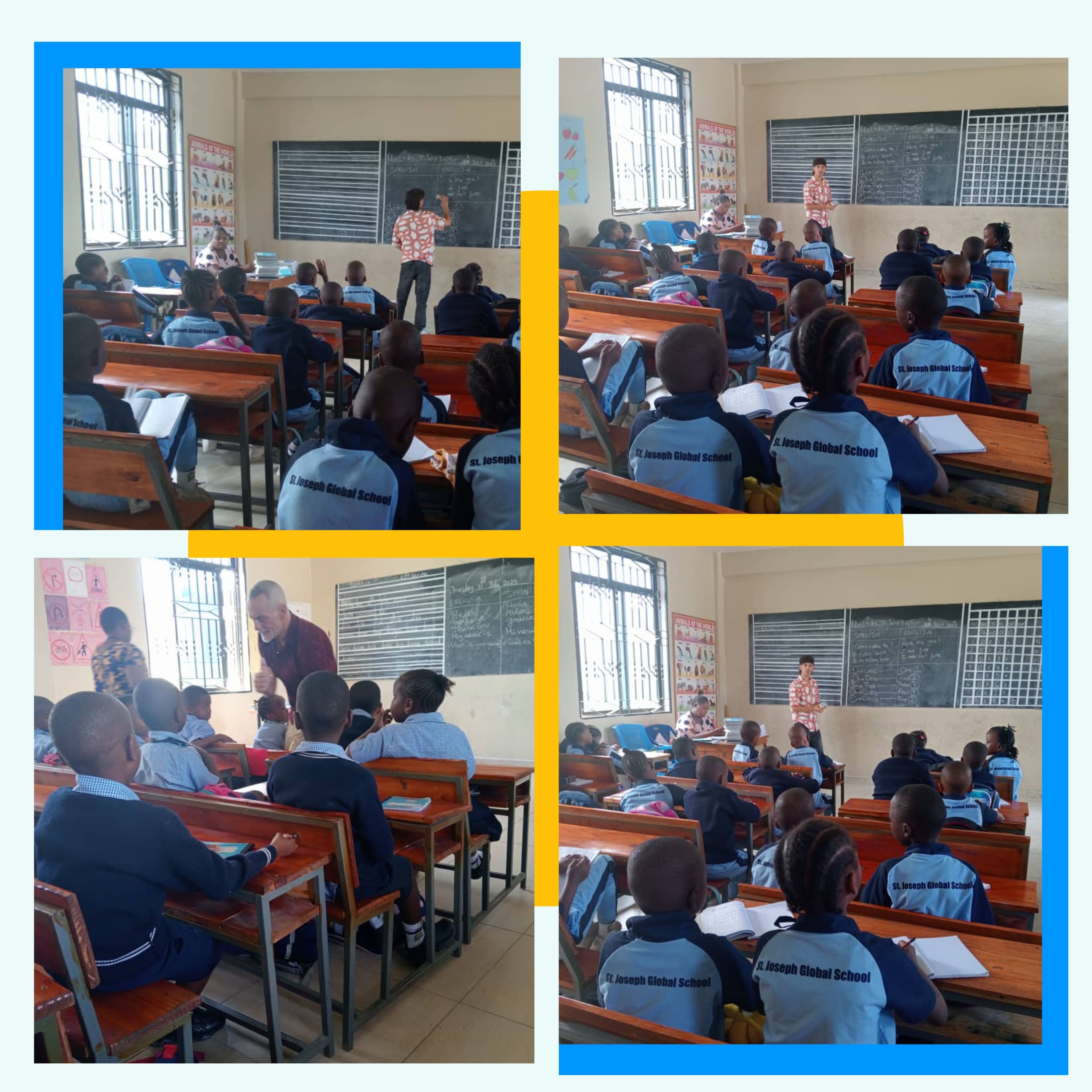 Students attending Spanish class at SJGS Kibamba